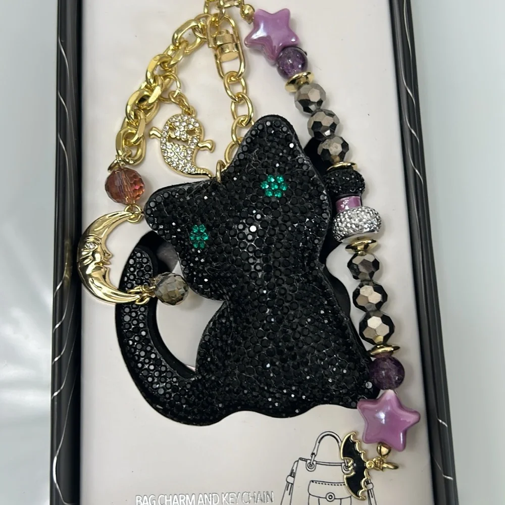 Eye Candy Black Cat Keychain/ Bag Charm New In Box - Picture 5 of 10